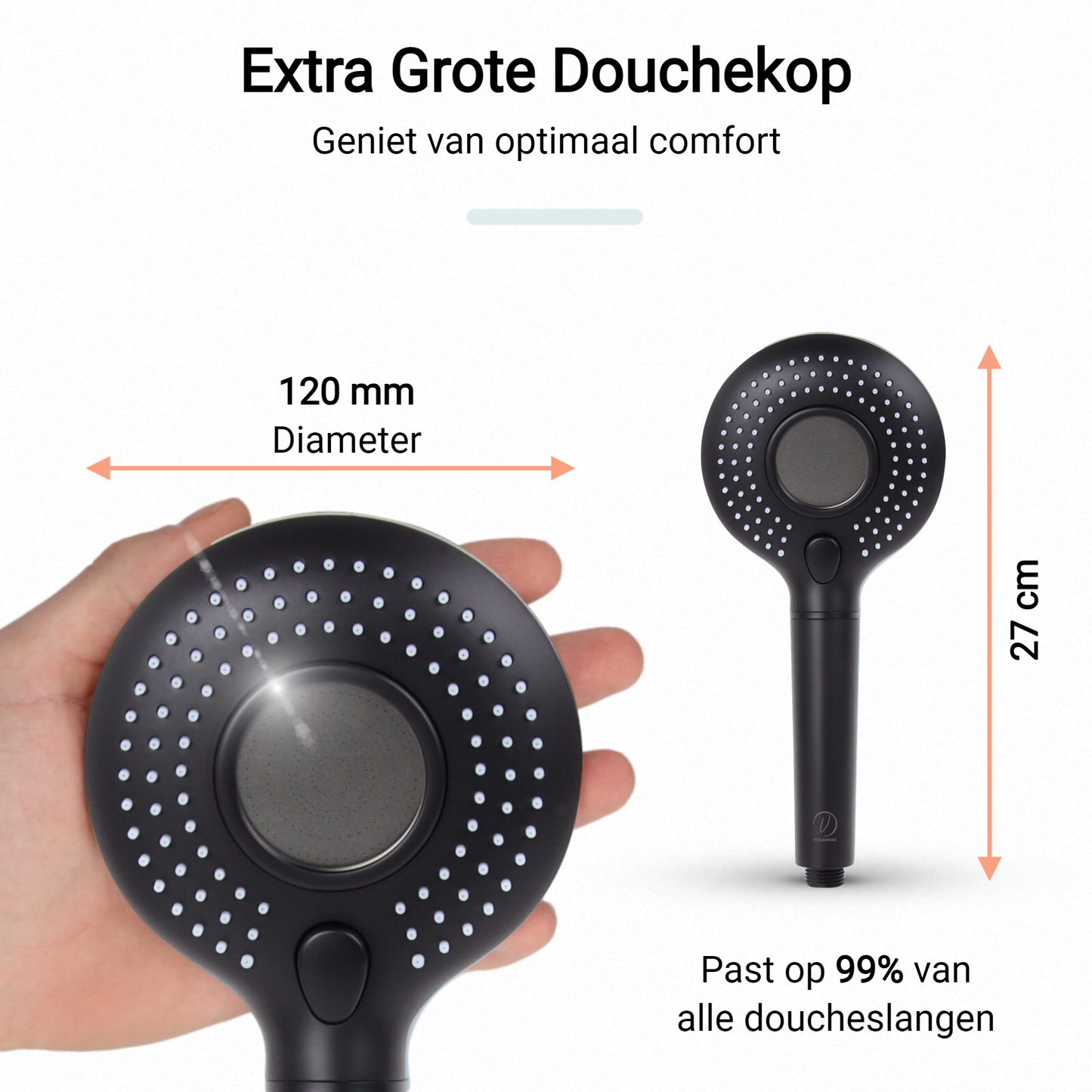 Vitasense PLUS Douchekop zwart