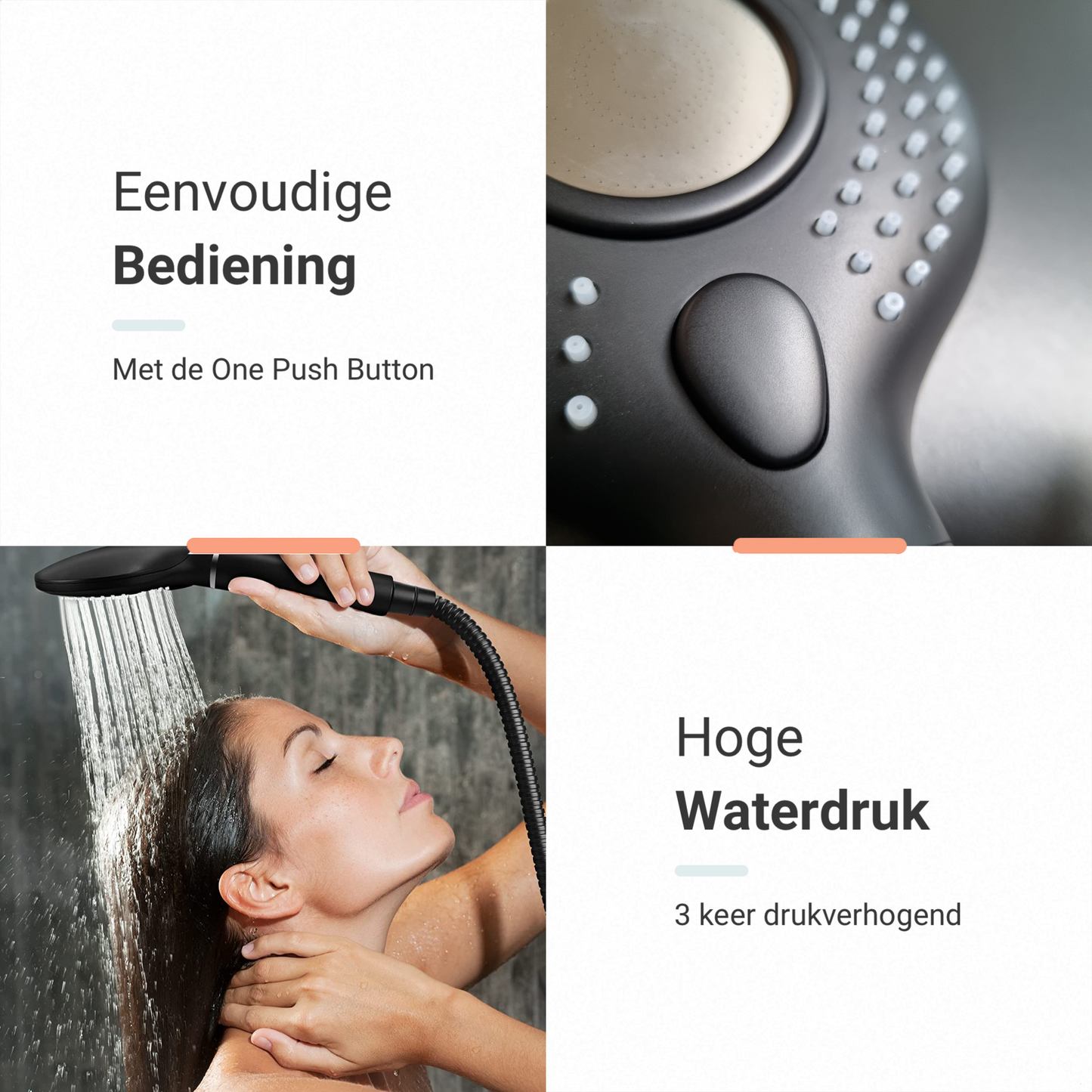 Vitasense PLUS Douchekop zwart